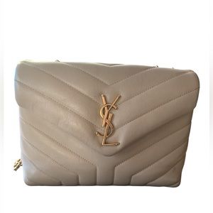 Beige YSL cross body bag